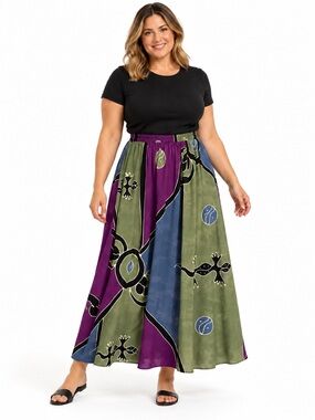 Vintage Boho Hippie Tie Dye Long Island Skirt Size 27” Waist